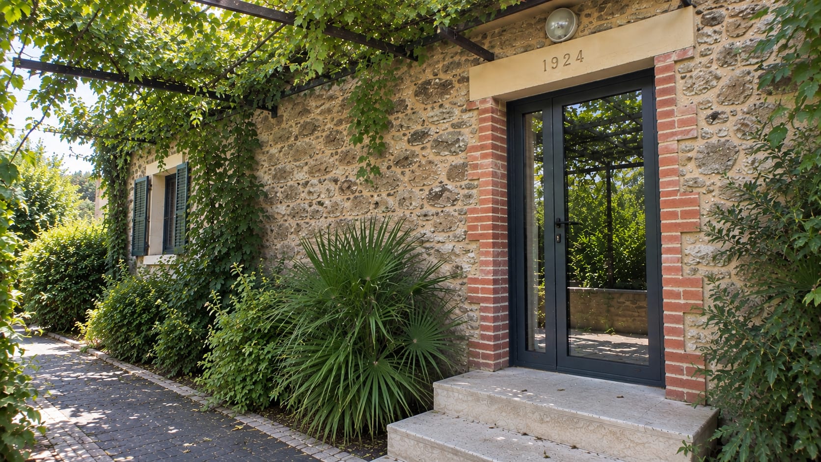Menuiseries vitrées ouvrant sur une terrasse